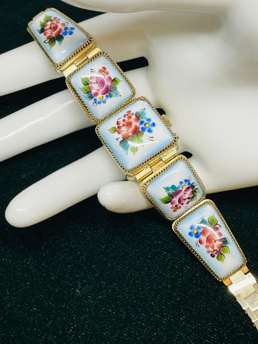 Enamel Floral Watch